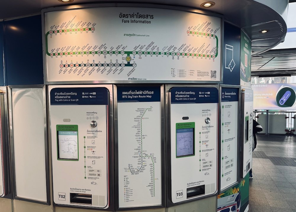 Ticket machines at a Bangkok BTS station